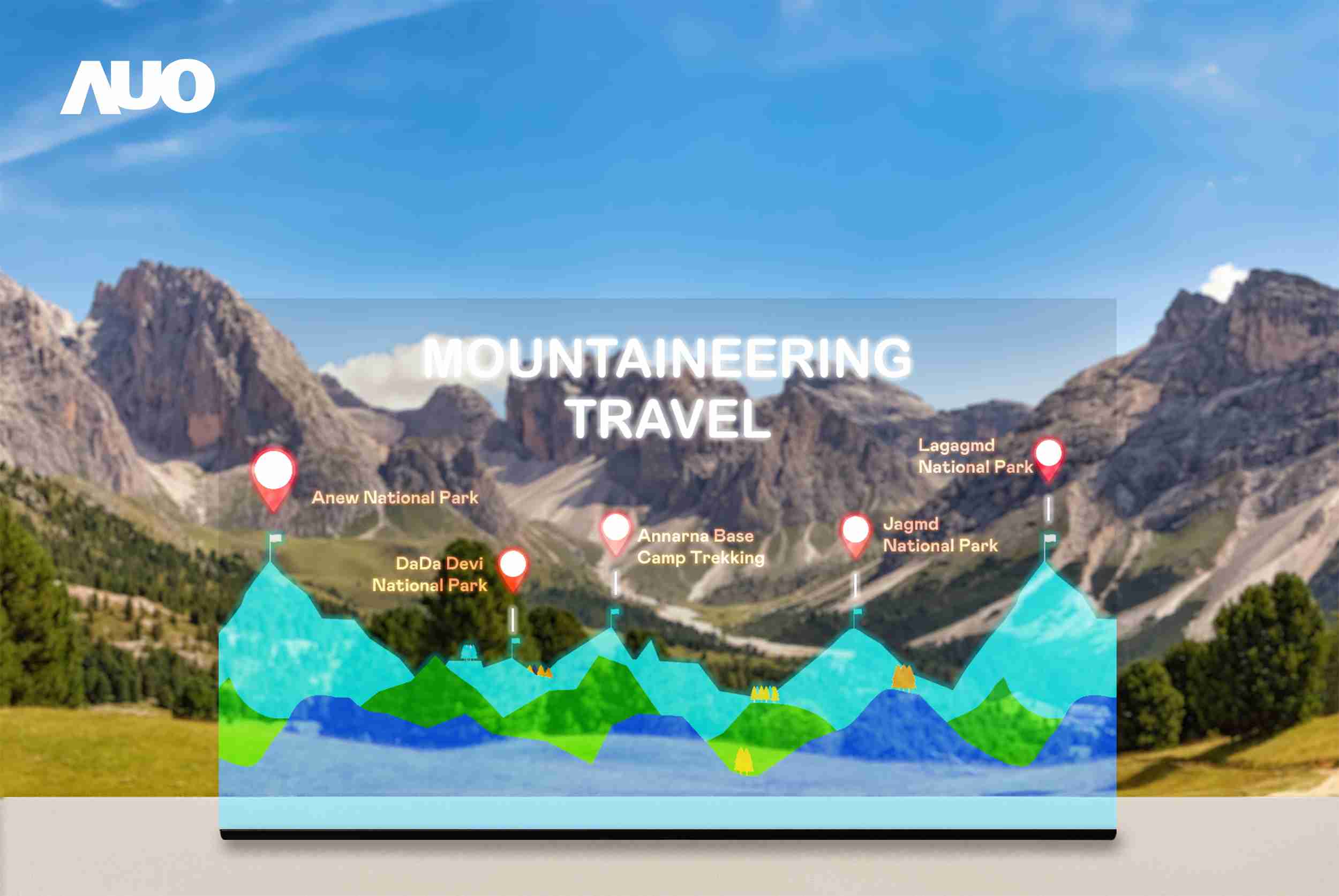 MG电玩展示全球单片尺寸最大(*)42吋透明Micro LED显示器拼接而成的〝64吋透明Micro LED显示器〞，，具备高透明度、、、1,000 nits高亮度、、广色域、、采用三边无边框的无缝拼接等多重特色，，，，呈现超高清、、、细腻画质而不遮挡后方视觉，，，满足层峰需求，，可广泛运用于零售、、、艺术展览或商业空间等场域